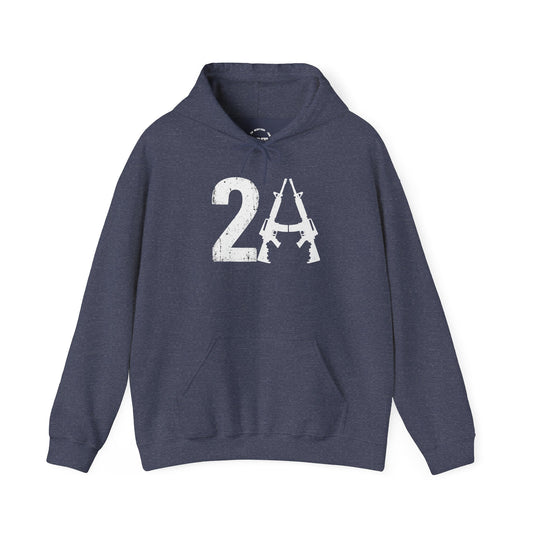 2A Distressed Gun Symbol Hoodie - Second Amendment Patriot Pullover