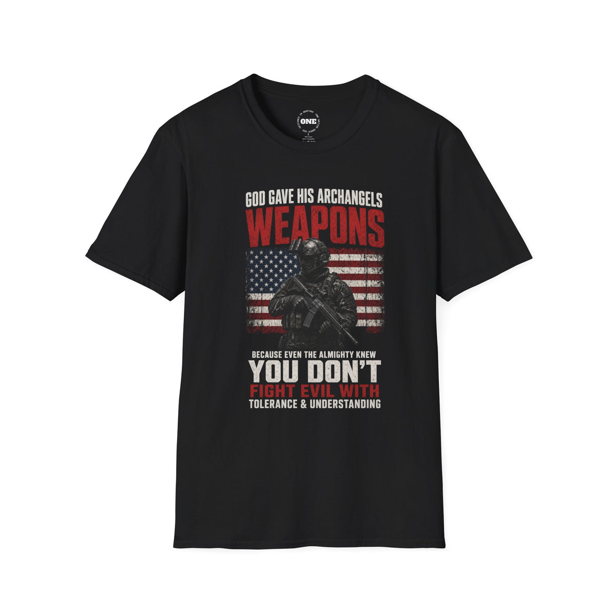 Weapons T-Shirt — "God Gave His Archangels Weapons" Patriotic Military Tee