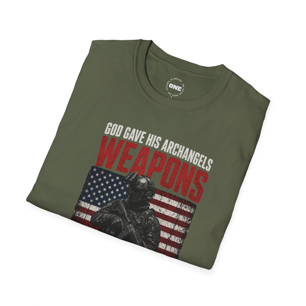 Weapons T-Shirt — "God Gave His Archangels Weapons" Patriotic Military Tee