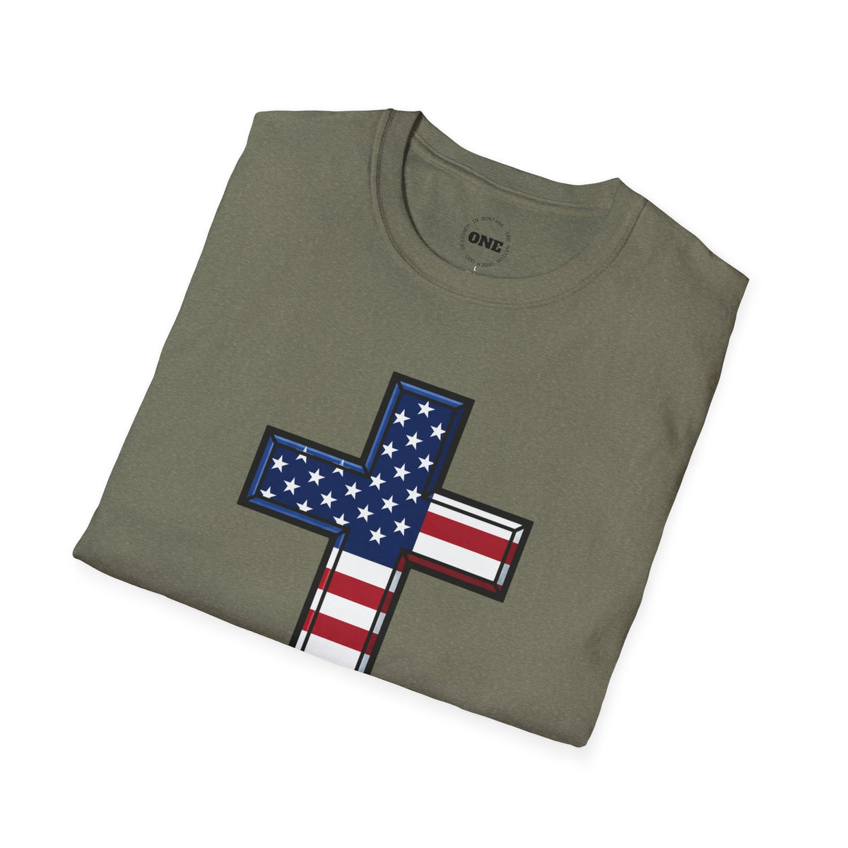 'Merica 1776 Cross T-Shirt — Patriotic American Flag Tee