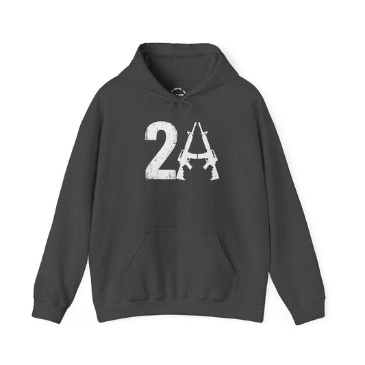 2A Distressed Gun Symbol Hoodie - Second Amendment Patriot Pullover