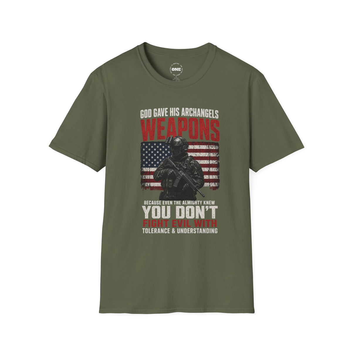 Weapons T-Shirt — "God Gave His Archangels Weapons" Patriotic Military Tee