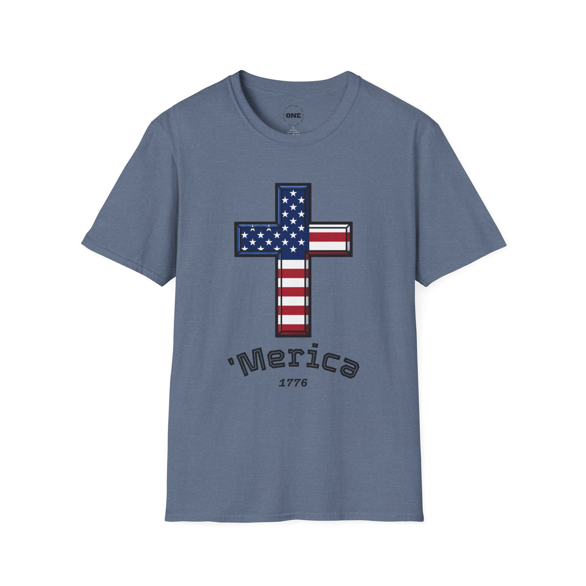 'Merica 1776 Cross T-Shirt — Patriotic American Flag Tee