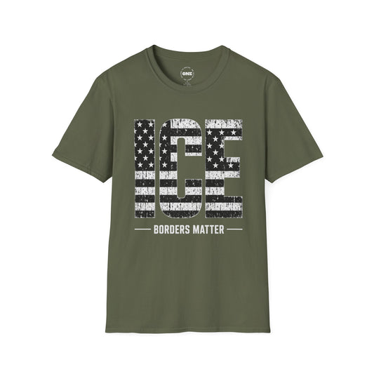 ICE 'Borders Matter' T-Shirt – Patriotic Enforcement Graphic Tee
