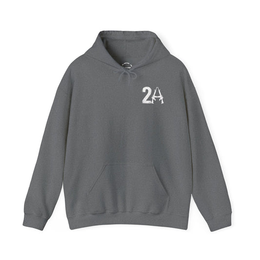 2A Pocket Hoodie — "All Faster Than Dialing 911" Firearm Caliber Graphic Hoodie