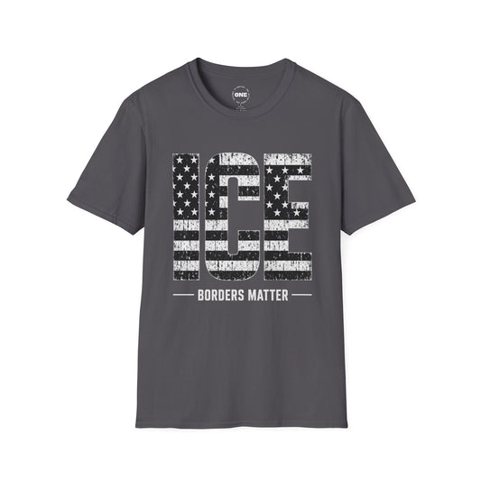 ICE 'Borders Matter' T-Shirt – Patriotic Enforcement Graphic Tee